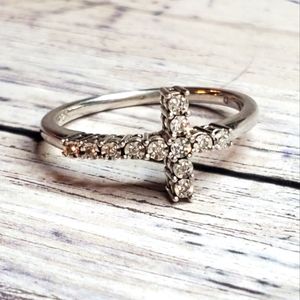 Zales 925 Sterling Silver Cross Ring